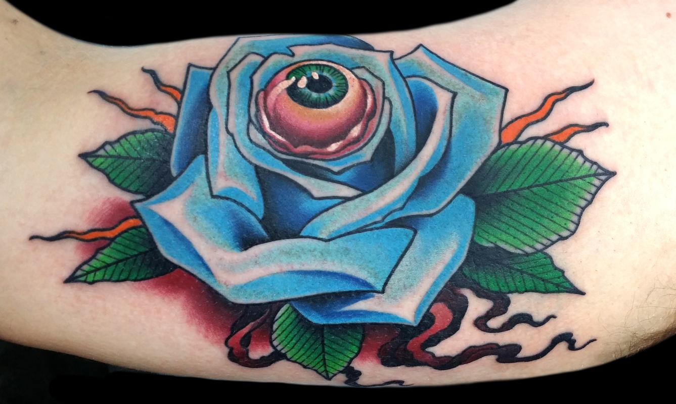 eyeball rose by Jeff Ensminger TattooNOW